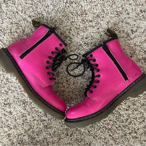 Doc Martens Delaney Pink Patent Leather Boots US 1 ( Little Girl) EU32 - Picture 5 of 9